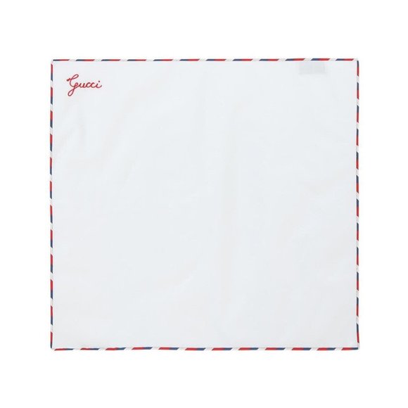 NWT Authentic Gucci White GG Scarf Monogram Bridal Logo Handkerchief - Picture 1 of 10